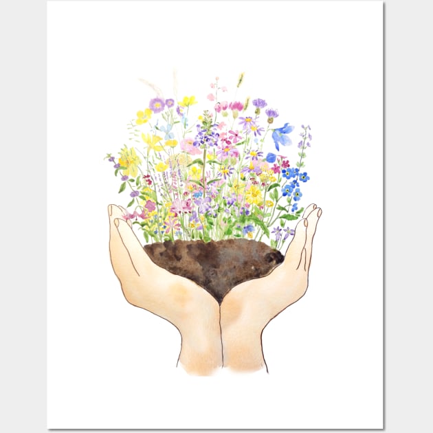 wildflowers on hand Wall Art by colorandcolor